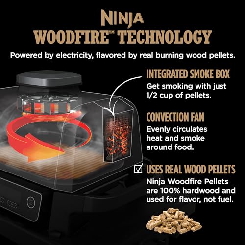 Ninja Woodfire Pro 7-in-1 Grill & Smoker with Thermometer
