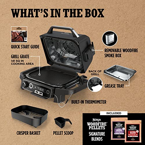 Ninja Woodfire Pro 7-in-1 Grill & Smoker with Thermometer