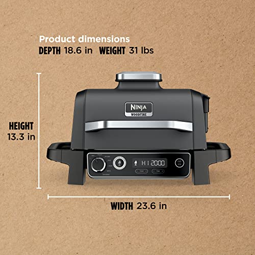 Ninja Woodfire Pro 7-in-1 Grill & Smoker with Thermometer